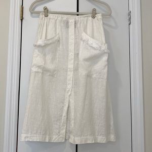 Reformation White Linen Skirt